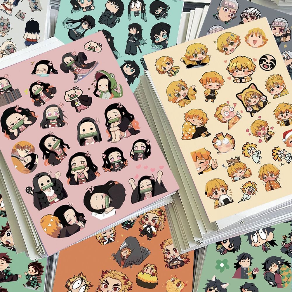 Sticker Sheet Set - 24pcs Chibi Demon Slayer screen protector