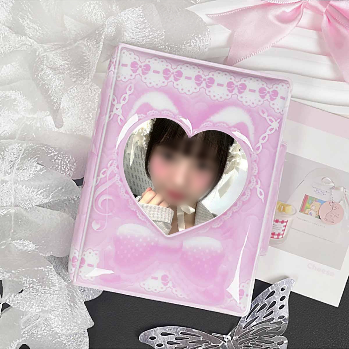 Cute Pink Cat Ear Bowknot Phot - Anime Merchandise Types review and price